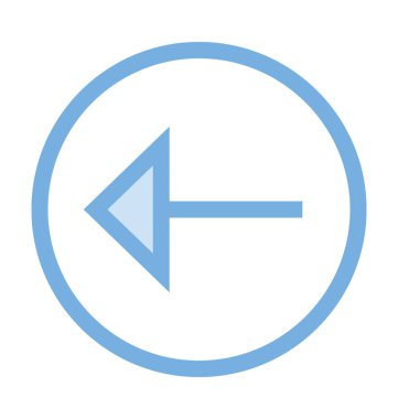 Ok sol renkli çizgi simgesi