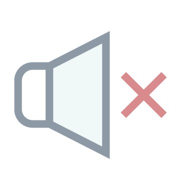 Sessiz ses renkli çizgi simgesi