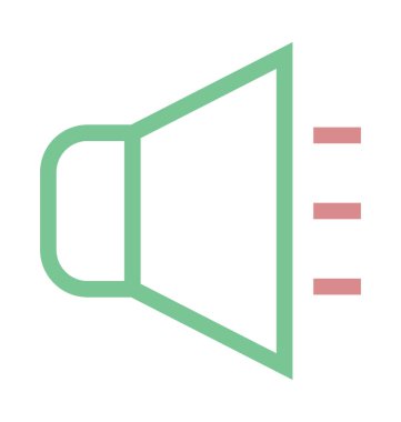 Ses düzeyi renkli çizgi simgesi