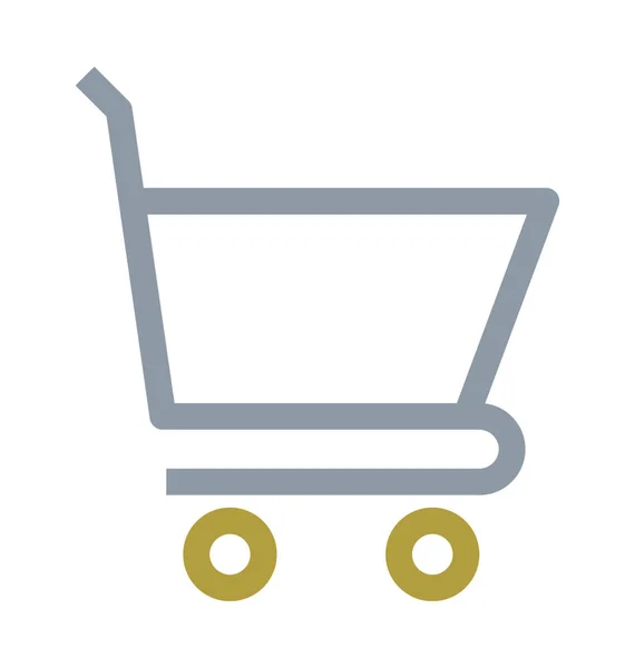 Shopping Cart Gekleurde Lijn Pictogram — Stockvector