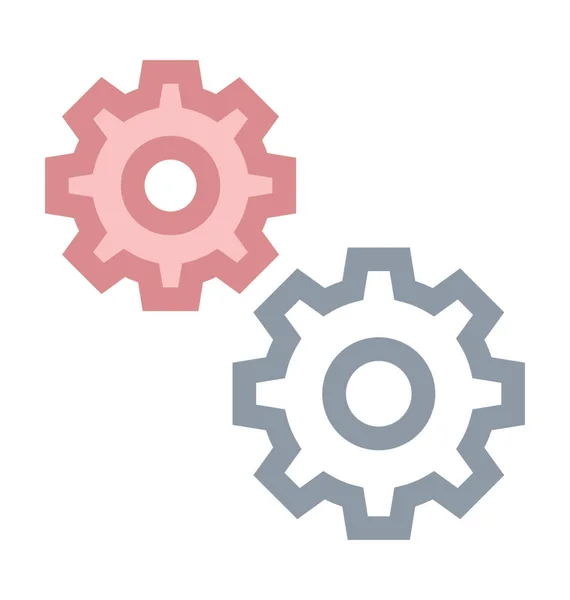 Cogwheels Colored Line Icon — Stock Vector