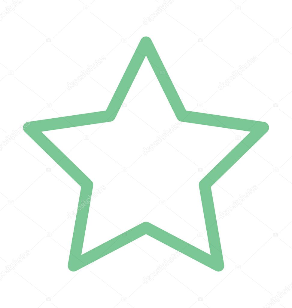 Star Shape Colored Line Icon