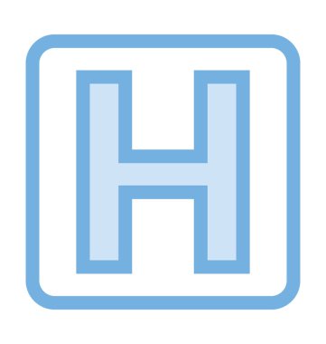 Hastane işareti renkli satırı simgesi