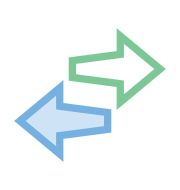 Oklar yön renkli satırı simgesi