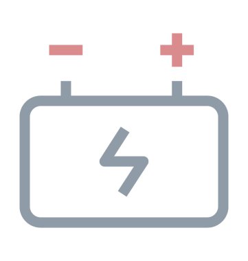 Pilin şarj edilmesi renkli satırı simgesi