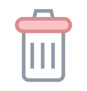 Çöp kutusu renkli satırı simgesi