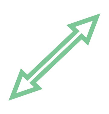 İki kafa ok renkli çizgi simgesi