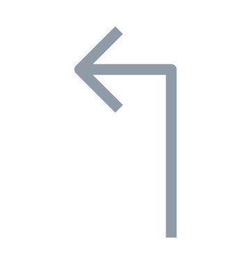 Yukarı sol ok renkli çizgi simgesi