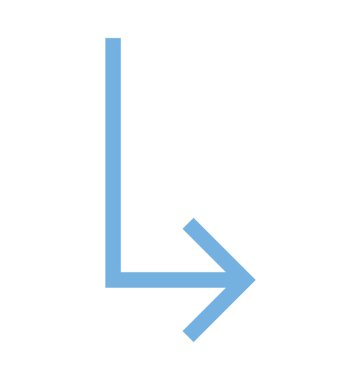 Sağ ok renkli çizgi simgesi