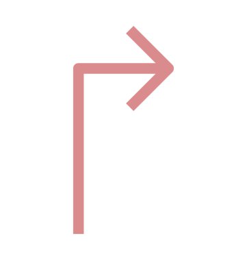 Yukarı sağ ok renkli çizgi simgesi