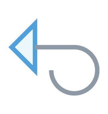 Eğri yukarı sol renkli satırı simgesi