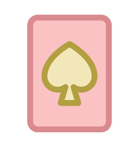 Spade Card Colored Line Icon — Stock Vector