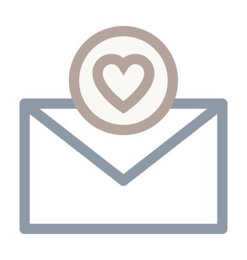 Aşk mektubu renkli satırı simgesi