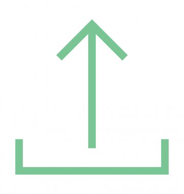 Yukarı ok renkli çizgi simgesi