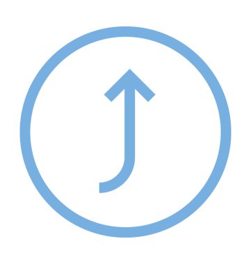 Yukarı ok renkli çizgi simgesi