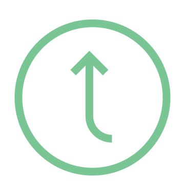 Yukarı ok renkli çizgi simgesi