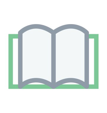 Açık kitap renkli satırı simgesi