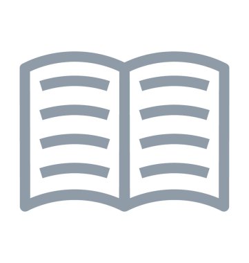 Açık kitap renkli satırı simgesi