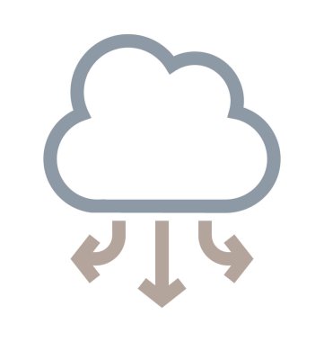 Bulut ağ renkli çizgi simgesini