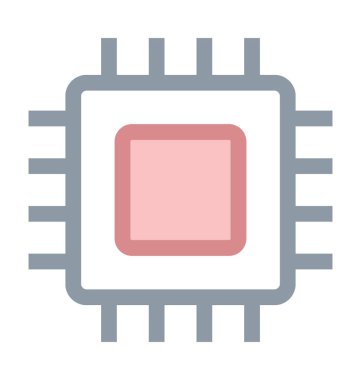 İşlemci çip renkli satırı simgesi