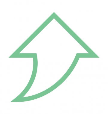 Yukarı ok renkli çizgi simgesi