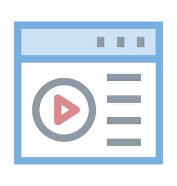 Online video renkli satırı simgesi