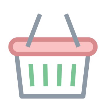 Alışveriş sepeti renkli satırı simgesi