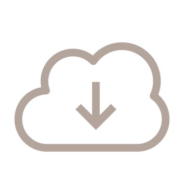 Bulut indir renkli satırı simgesi