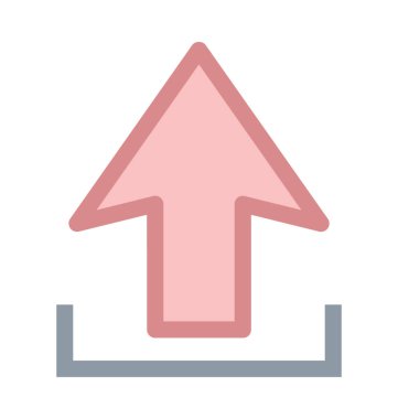 Yukarı ok renkli çizgi simgesi