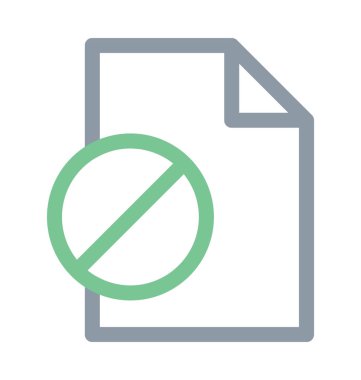 Yasak dosya renkli çizgi simgesi