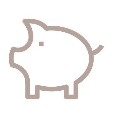 Kumbara renkli satırı simgesi