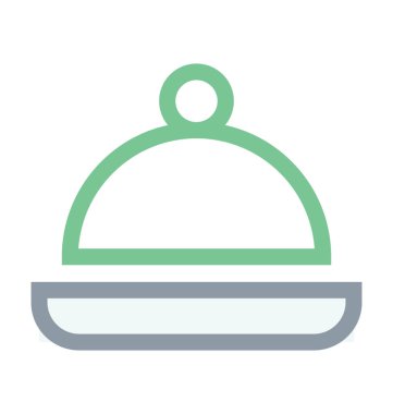 Tabağı renkli çizgi simgesi hizmet