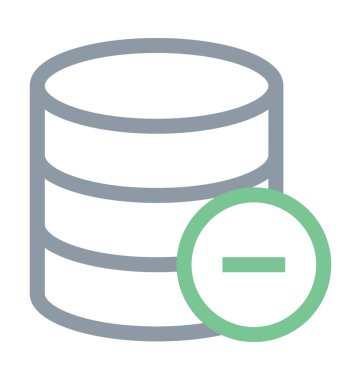 Veritabanı renkli vektör simgesini Kaldır