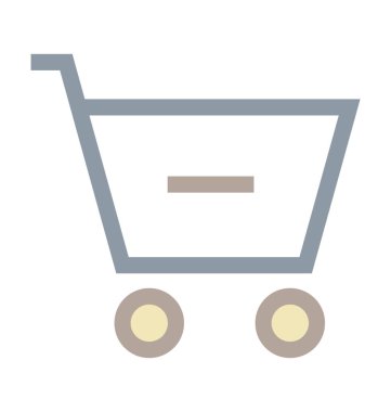 Sepeti renkli vektör simgesinden kaldırmak