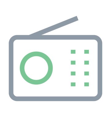 Radyo renkli vektör simgesi