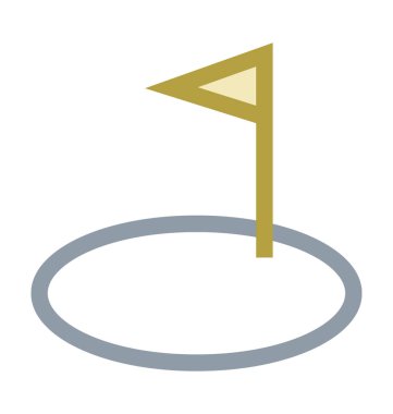 Golf Sahası renkli vektör simgesi