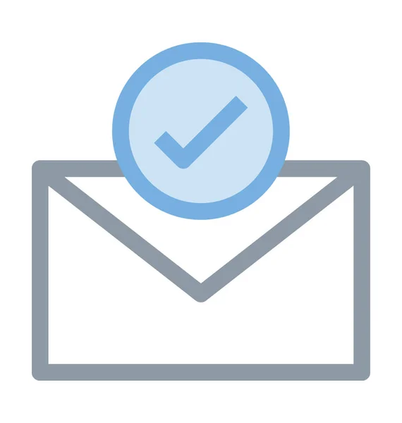 Email Envoyé Icône Ligne Colorée — Image vectorielle