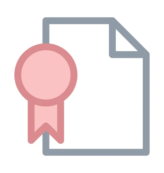 Certificaat Gekleurde Lijn Pictogram — Stockvector