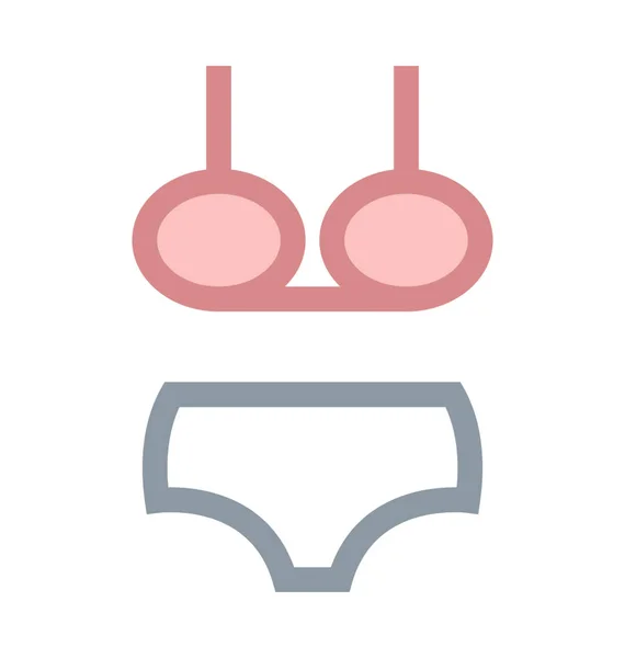 Lingerie Gekleurde Lijn Pictogram — Stockvector