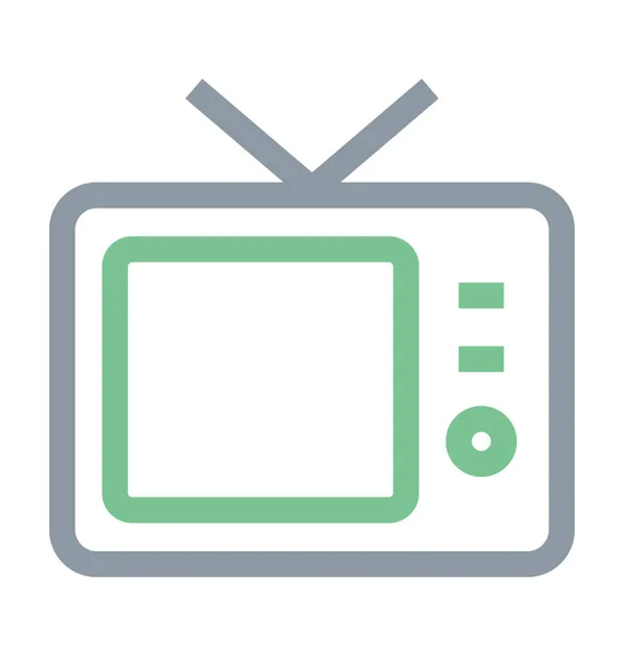 Ρετρό Τηλεόραση Έγχρωμη Γραμμή Εικονίδιο — Διανυσματικό Αρχείο