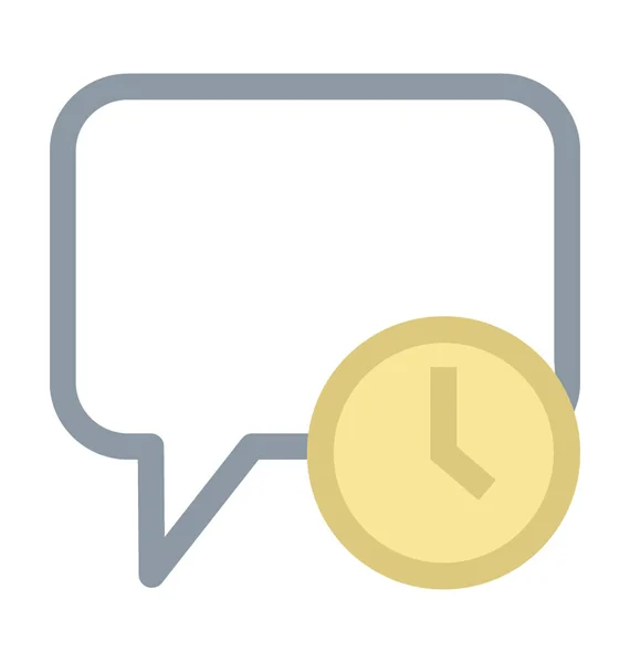 Tiempo Chat Icono Línea Color — Vector de stock