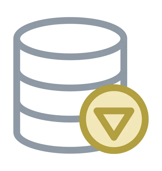 Configuração Banco Dados Colored Vector Icon — Vetor de Stock