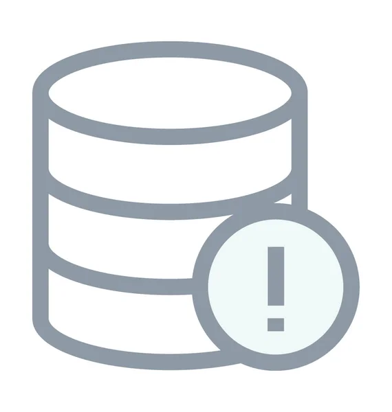 Database Warning Colored Vector Icon — Stock Vector