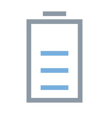 Yarım pil renkli vektör simgesi