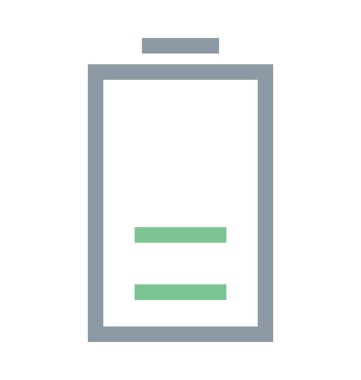 Yarım pil renkli vektör simgesi