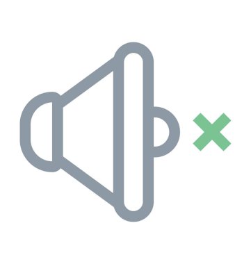 Sessiz ses renkli vektör simgesi