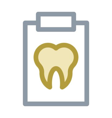 Diş rapor renkli vektör simgesi