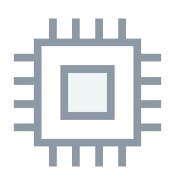 İşlemci çip renkli vektör simgesi