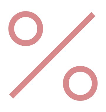 Yüzde renkli vektör simgesi