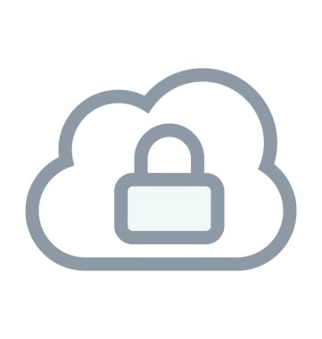 Bulut güvenlik renkli vektör simgesi